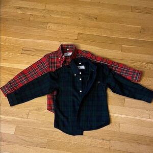 Plaid Kids Shirts - Red and Green, New.